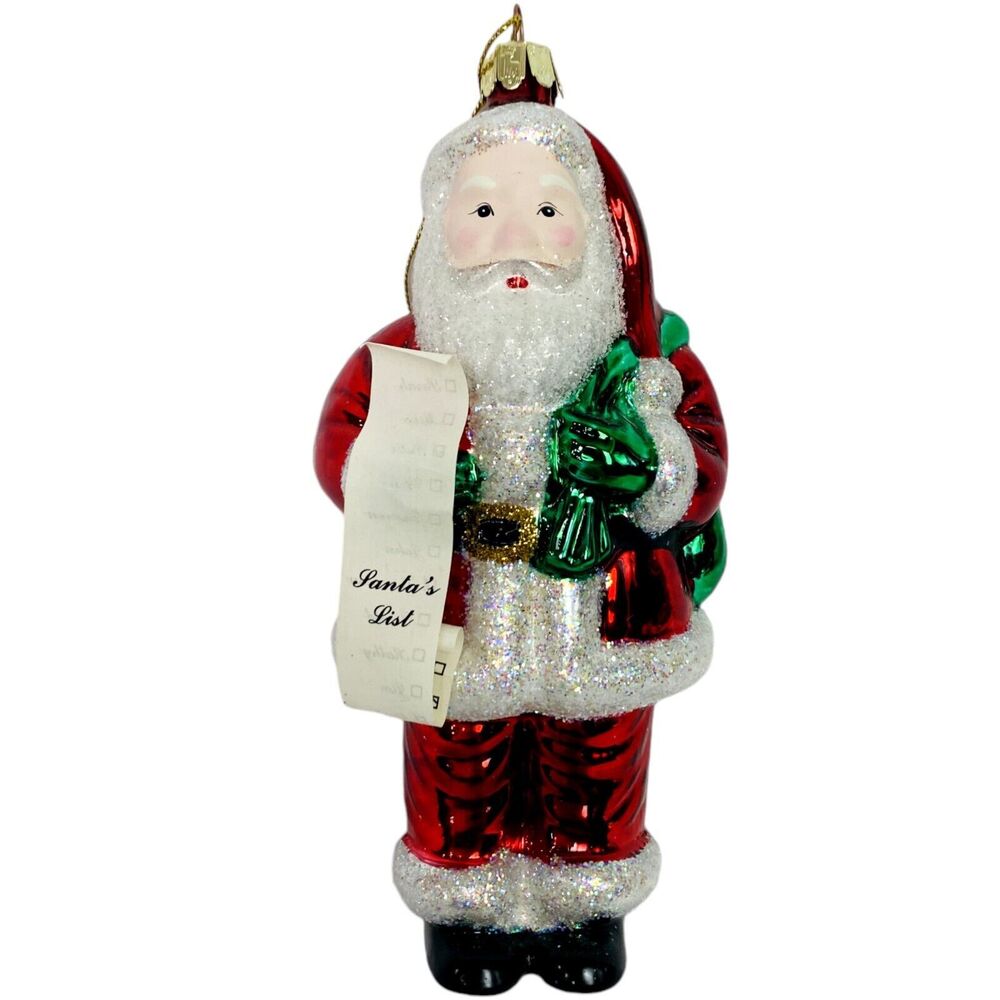 European Style Blown Glass Christmas Tree Ornaments Santa Claus Snowman Holiday - Picture 7 of 16
